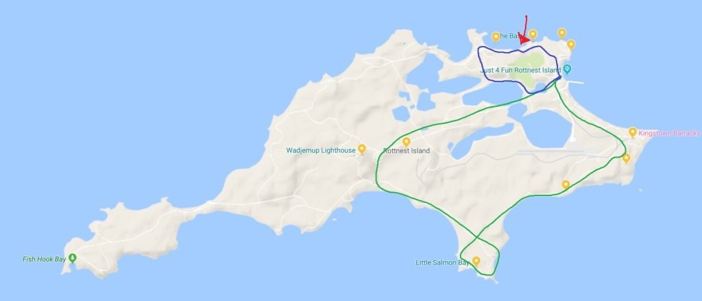 Rottnest Island Karte - Wo sind die Quokkas?