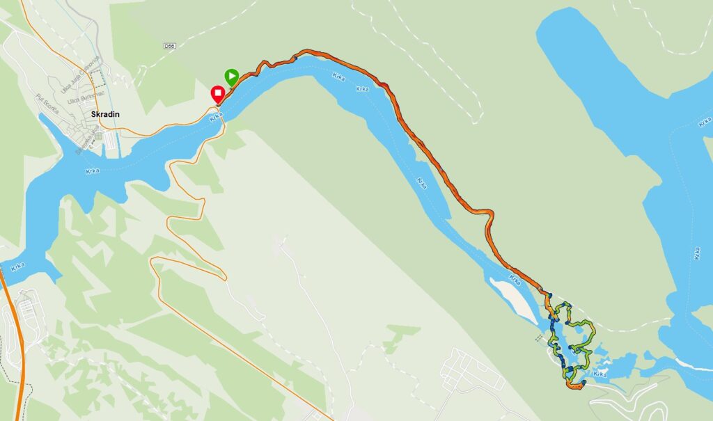 Karte vom Wanderweg zum Skradinski Buk Wasserfall