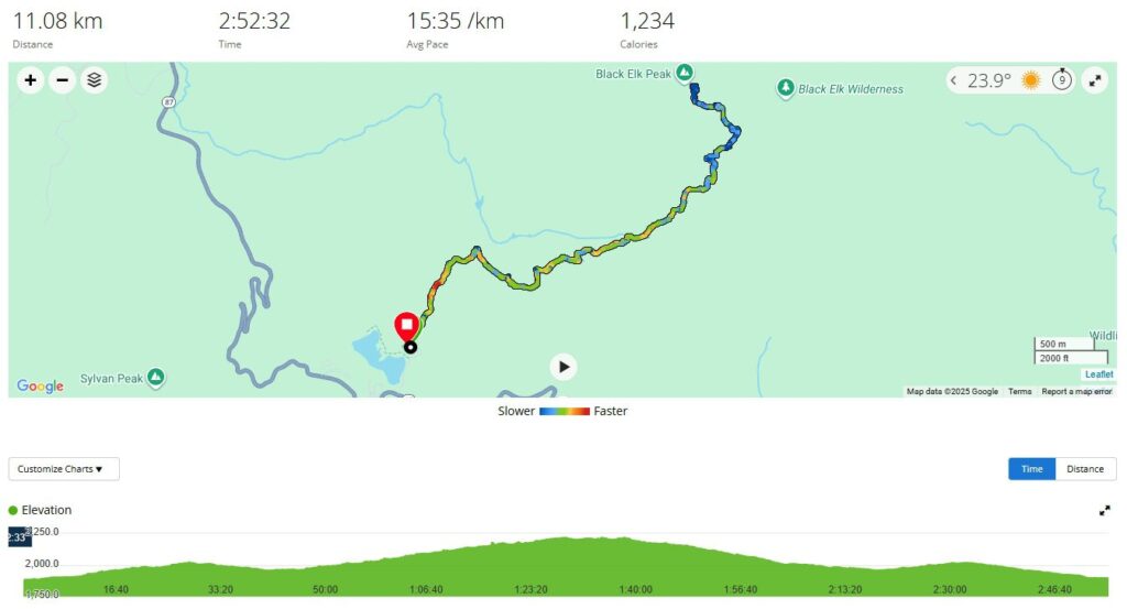 Black Elk Peak Wanderung - Karte