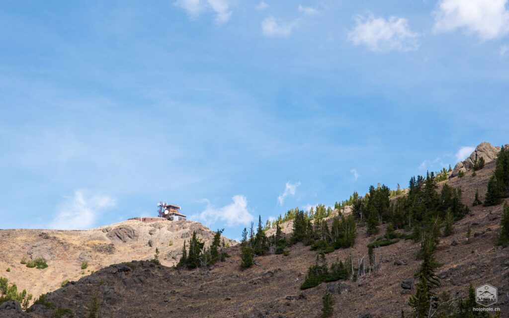 Sicht auf den Mount Washburn zum Fire Lookout